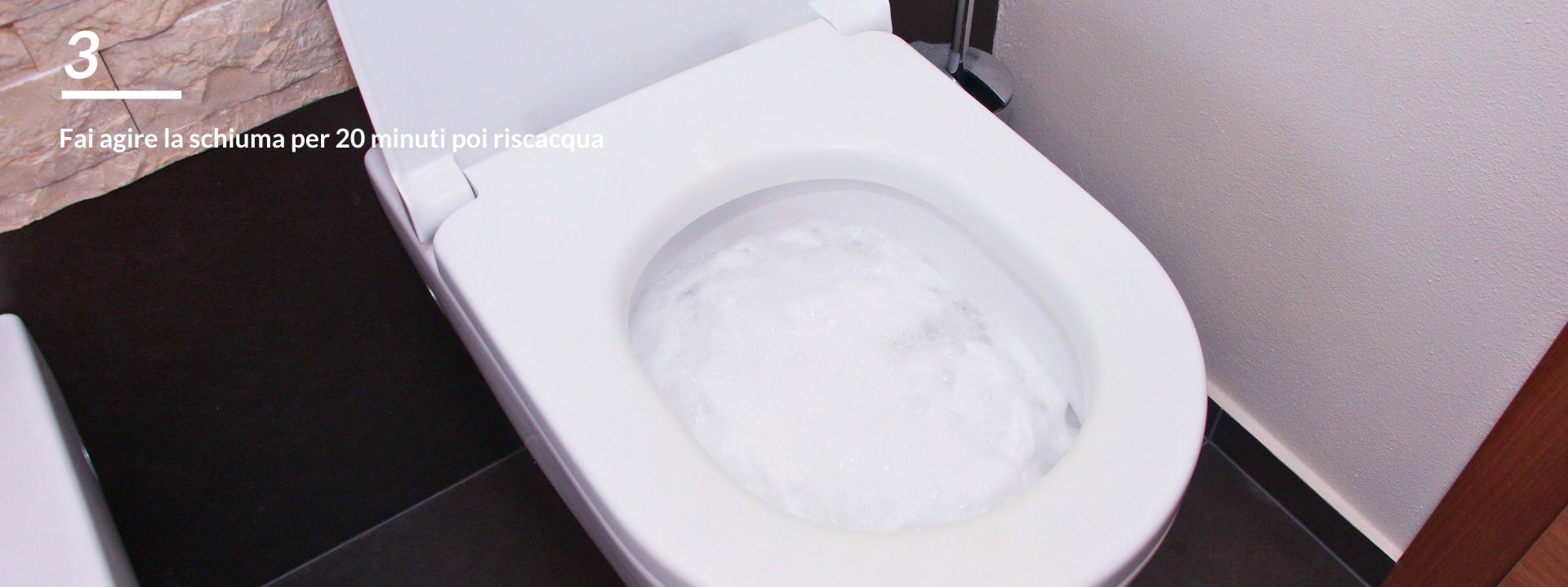 Lascia agire per 20 minuti la schiuma magica di Cali-mex e poi risciacqua con acqua per eliminare residui e sporcizia